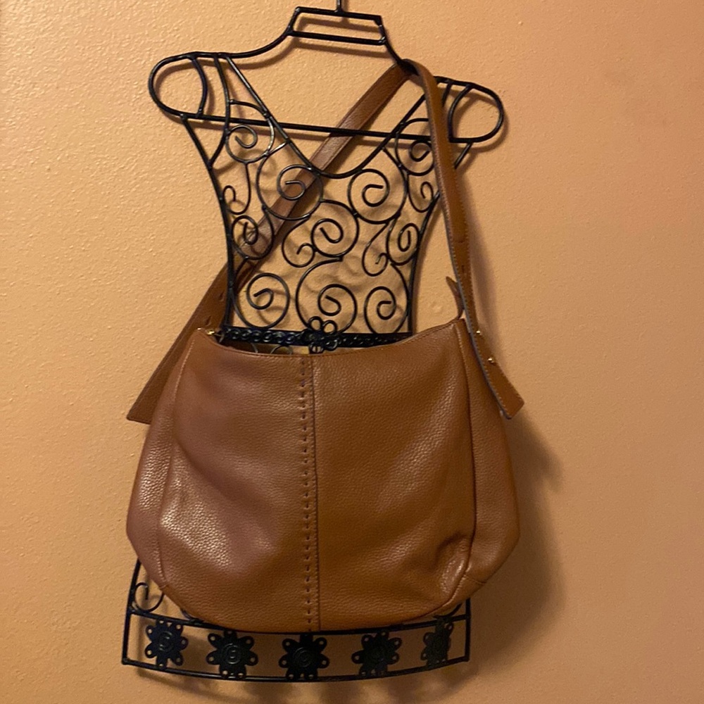 NWT, handcrafted in India brown shoulder bag with adjustable strap
